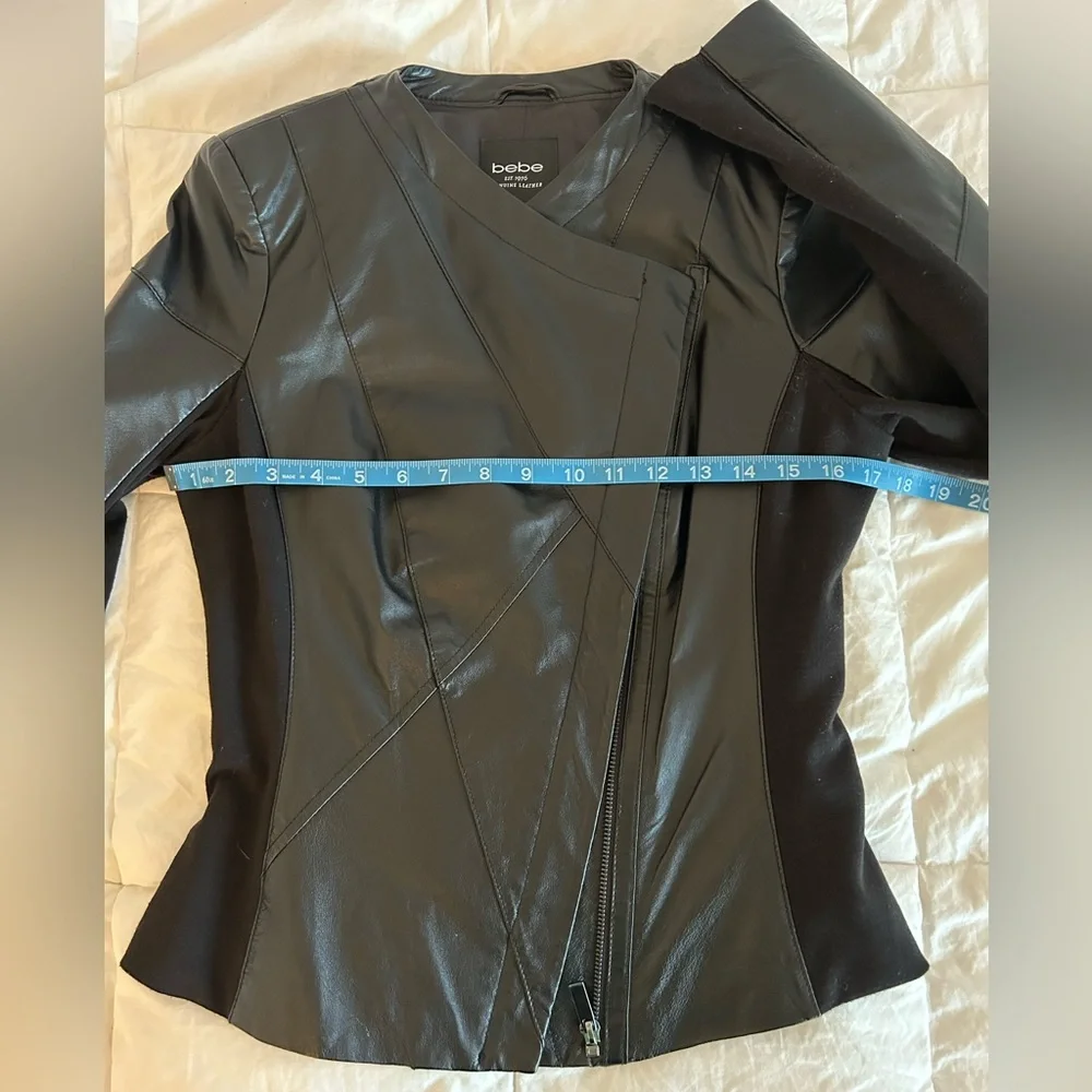 Bebe Leather Motorcycle Jacket Women’s Size Small - Picture 10 of 11